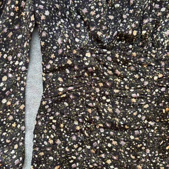 ASTR The Label Victoria Long Sleeve Dress Black Blush Floral Size Medium - Picture 5 of 6